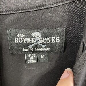 Royal Bones Dress Womens Medium Black Gothic Lace Long Sleeve High Low Punk